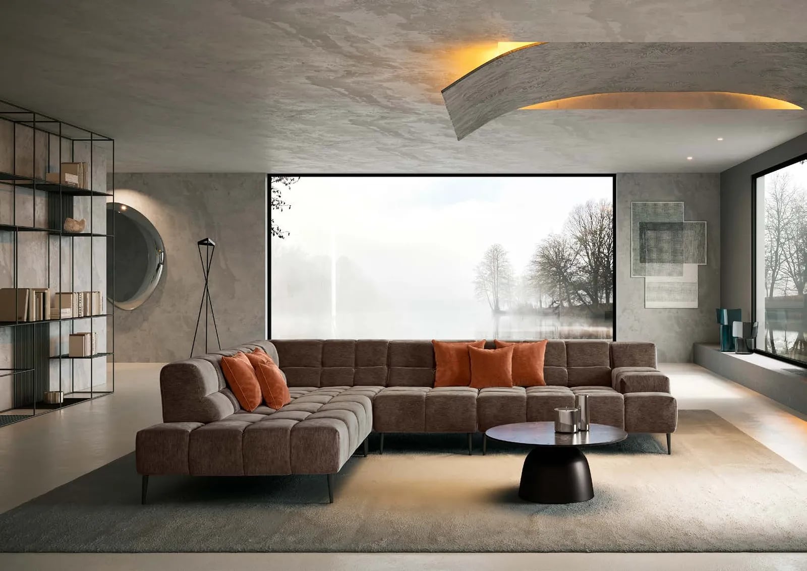Liam by designwerk, shown as Liam 2HT left + corner + element 105 + element 105 armrest right