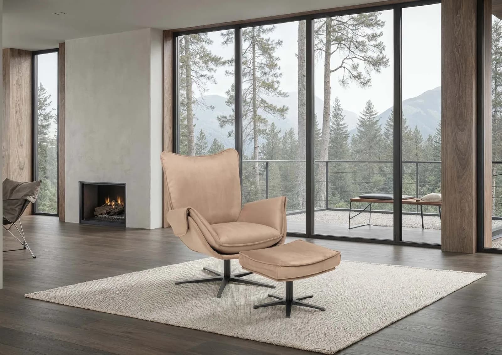 Eden by designwerk, shown as Eden armchair + stool
