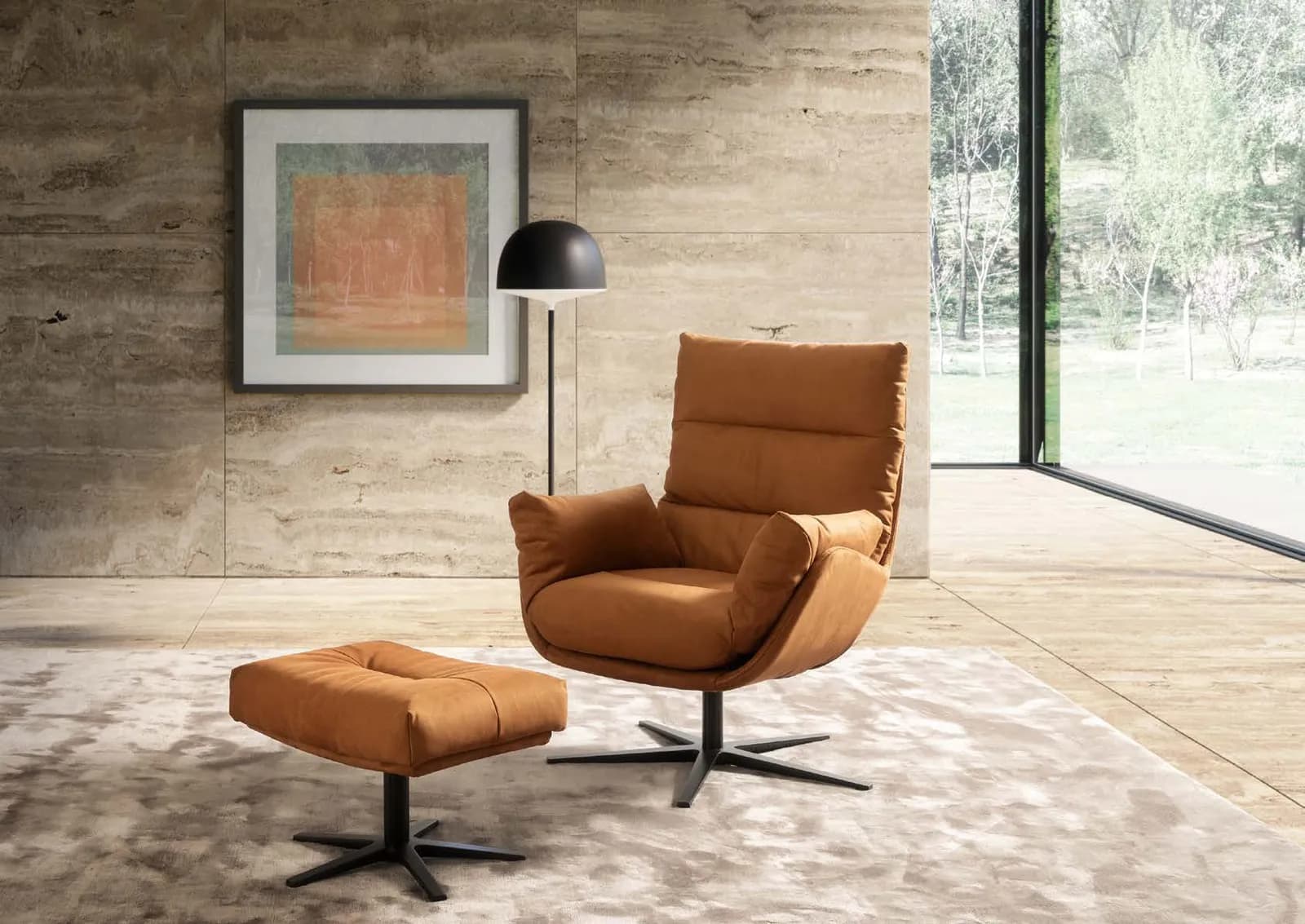 Julia by designwerk, shown as Julia armchair + stool