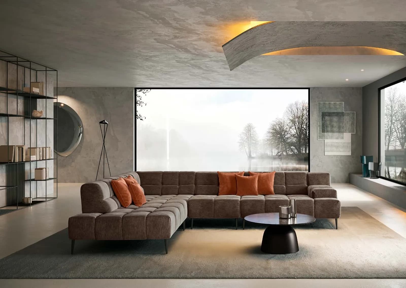 Liam by designwerk, shown as Liam 2HT left + corner + element 105 + element 105 armrest right