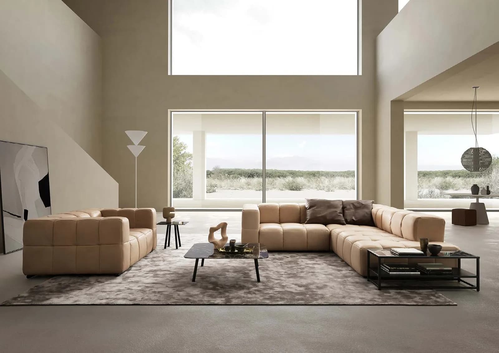 Lucy by designwerk, shown as Lucy element 105 armrest left + corner + element 105 armrest right + Loveseat