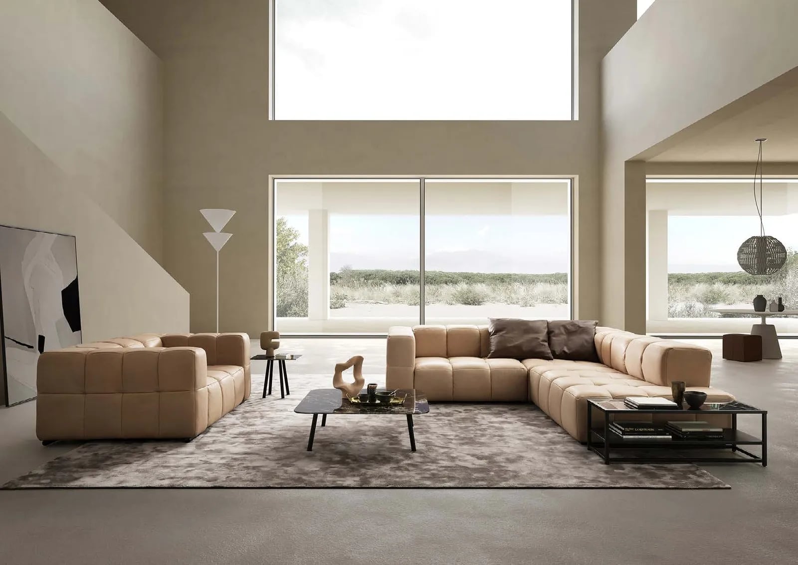 Lucy by designwerk, shown as Lucy element 105 armrest left + corner + element 105 armrest right + Loveseat