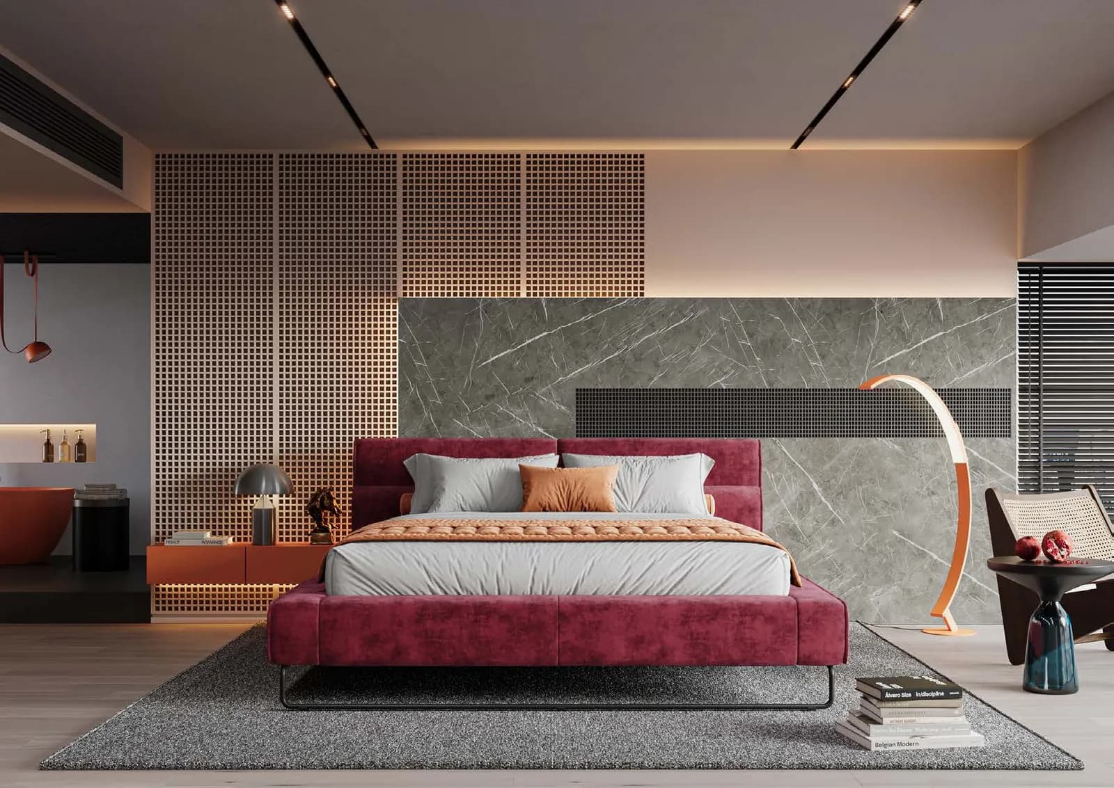 Pantheon bed by designwerk, shown as Pantheon upholstered bed