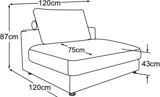 Element 120 deep, drawn to scale with dimensions