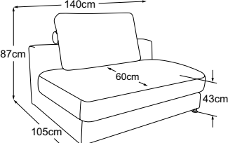 Element 140, drawn to scale with dimensions