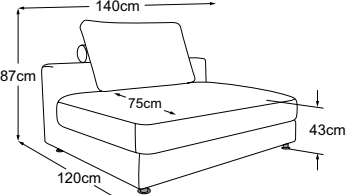 Element 140 deep, drawn to scale with dimensions