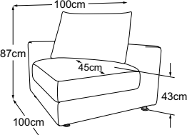 Corner 100, drawn to scale with dimensions