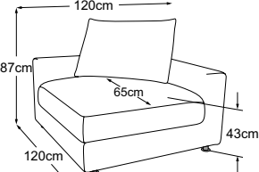 Corner 120, drawn to scale with dimensions