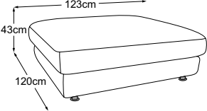 Stool 120, drawn to scale with dimensions