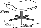 Calm stool, drawn to scale with dimensions