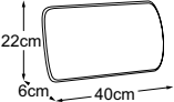 Calm pillow, drawn to scale with dimensions