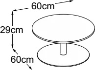 Center Leg 29, top Ø 60 cm, drawn to scale with dimensions