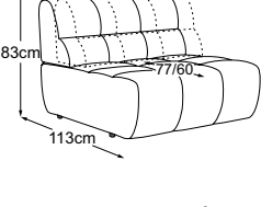 Element 105 without armrest incl. 1 MBA, drawn to scale with dimensions