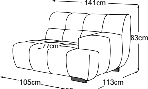 Element 105 armrest right, drawn to scale with dimensions