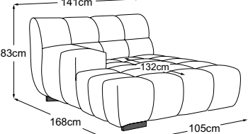 REC armrest left, drawn to scale with dimensions