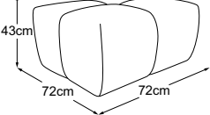 Stool, drawn to scale with dimensions