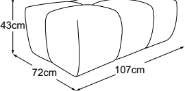 Megastool, drawn to scale with dimensions