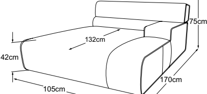 REC armrest right, drawn to scale with dimensions