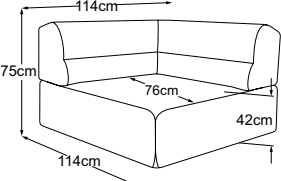 Corner, drawn to scale with dimensions