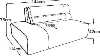 2HT left incl. MBA, drawn to scale with dimensions