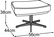 Eden stool, drawn to scale with dimensions