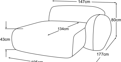 REC armrest right, drawn to scale with dimensions
