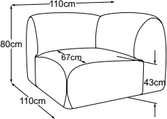 Corner, drawn to scale with dimensions