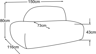 2HT left, drawn to scale with dimensions