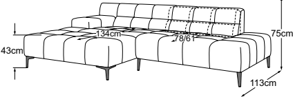 REC armrest left + 2HT right (incl. MBA), drawn to scale with dimensions