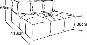 Element 105 without armrest incl. MBA, drawn to scale with dimensions