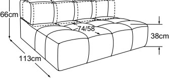 Element 140 without armrest incl. 2 MBA, drawn to scale with dimensions