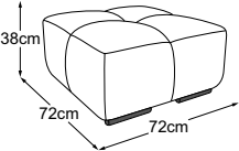 Stool, drawn to scale with dimensions