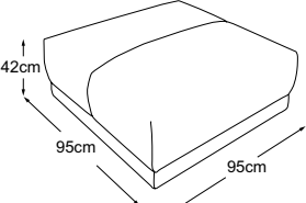 Megastool, drawn to scale with dimensions