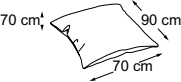 New York back cushion, drawn to scale with dimensions