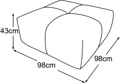 Stool, drawn to scale with dimensions