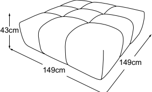Megastool, drawn to scale with dimensions