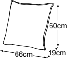Back cushion narrow (B), drawn to scale with dimensions