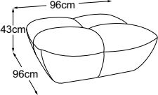 Stool, drawn to scale with dimensions