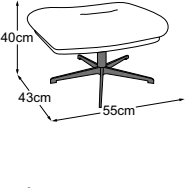 Prima stool, drawn to scale with dimensions
