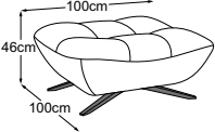Stool, drawn to scale with dimensions