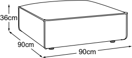 Element 90x90, drawn to scale with dimensions