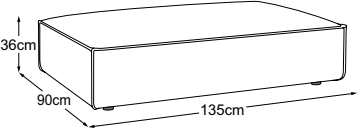 Element 90x135, drawn to scale with dimensions