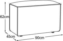 Back 90, drawn to scale with dimensions