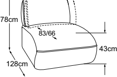 Element 70 without armrest incl. MBA, drawn to scale with dimensions