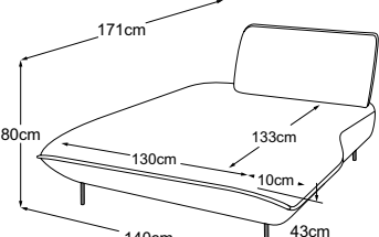 REC left, drawn to scale with dimensions