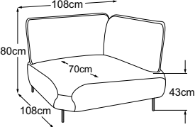 Corner, drawn to scale with dimensions
