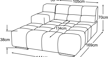 REC armrest left, drawn to scale with dimensions