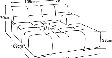 REC armrest right, drawn to scale with dimensions