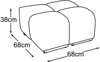 Stool, drawn to scale with dimensions