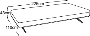 3-element, drawn to scale with dimensions